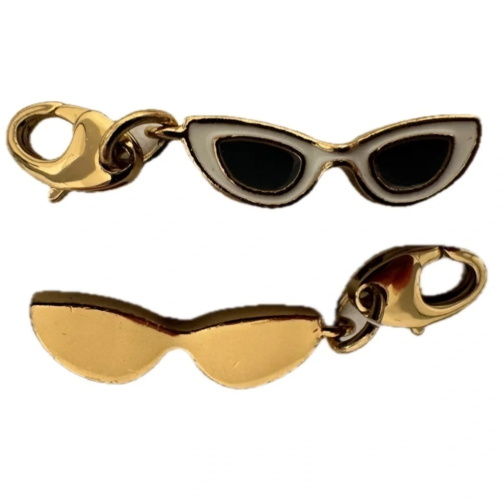 KATE SPADE White Sunglasses 12 KT Gold Plated Vintage Charm (No Bracelet) - Picture 3 of 7